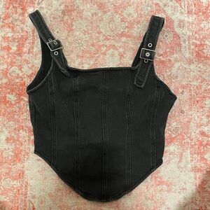 Wild Fable Black Denim Corset Top
